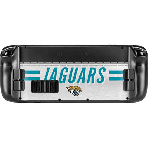 NFL Jacksonville Jaguars White Striped Steam Deck Handheld Gaming Computer Skin